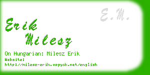 erik milesz business card